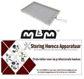 461416546 -Stralingselement rechthoekig 2500W 230V L 452mm B 276mm VC 1 aansluitingen 2 MBM