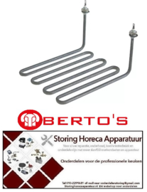 902416004 -Verwarmingselement 2700W 230V L 240mm 2-gatsbevestiging aansluiting vlaksteker 6,3mm BERTOS