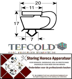 169901681 - Koeldeurrubber B 475mm L 665mm steekmaat TEFCOLD