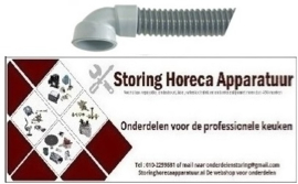 905505082 - Afvoerslang DN25 L 1500mm haaks ø binnen 48mm haaks ø buiten 58mm slang ø buiten 31mm