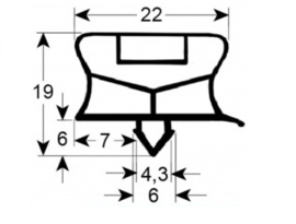 987901866 - Koeldeurrubber B 307mm L 419mm steekmaat AFINOX