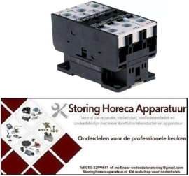 039381085 - Relais AC1 50A 230VAC (AC3/400V) 24A/11kW hoofdcontact 3NO aansluiting schroefaansluiting