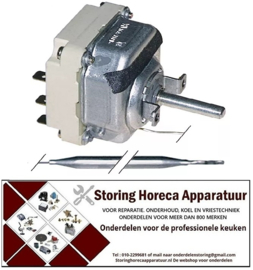 VE241375038 -Thermostaat t.max. 300°C instelbereik 50-300°C 3-polig 3NO 16A voeler ø 6mm voeler L 79mm