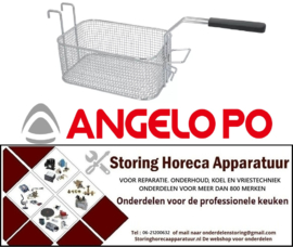 790970175 - Friteusekorf L1 288mm B1 190mm H1 115mm L2 570mm H2 135mm H3 185mm staal verchroomd ANGELO-PO