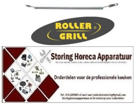 424416708 - Kwartsbuis 750W 115V voor kwartsbuis 18Ohm L1 380mm L2 285mm ø 6,5mm ROLLERGRILL