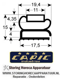 028900728 - Koeldeurrubber profiel 9207 B 387mm L 495mm buitenmaat CAPIC