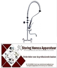 447548913 - Voorspoeldouche met tweegatsmengkraan keramisch bovendeel 1/2" 180° met zwenkventiel