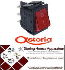 445301249 -Wipschakelaar inbouwmaat 30x22mm rood 2CO 250V 16A I O aansluiting vlaksteker 6,3mm ASTORIA CMA