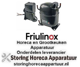 366995767 -Compressor koelmiddel R404A type 1 1/4HP cilinderinhoud 26,1cm³ CSR 220-240V H 276mm 2366W FRIULINOX