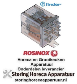 266380312 -Vermogensrelais FINDER 230VAC 10A 3CO aansluiting vlaksteker 4,8mm overslagbevestiging ROSINOX