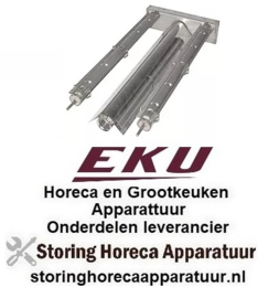 128104156 -Staafbrander 2-rijen L 445mm B 200mm H 50mm lavasteengrill RVS EKU