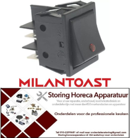 9923319296 - Schakelaar 230 Volt Zwart voor Milan-Toast