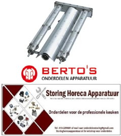 951105202 - Staafbrander 2-rijen L 430mm B 200mm H 45mm lavasteengrill BERTOS