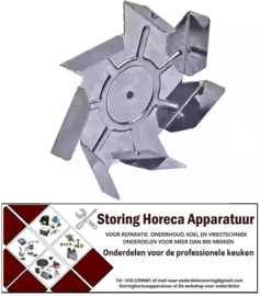 426601441 - OVEN ventilatorblad ø 150mm B 25mm asafname ø 6x5mm RVS messen 7