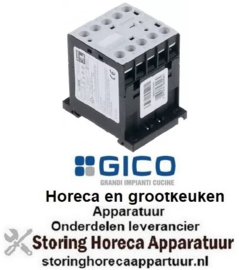 303380086 - Relais AC1 16A 230VAC (AC3-400V) 5A-2,2kW hoofdcontact 3NO hulpcontact 1NC GICO