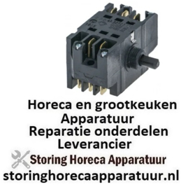 605300281 -Draaischakelaar 7 2-polig met signaalcontact schakelvolgorde 0-1-2-3-4-5-6 12A as ø 6x4,6mm