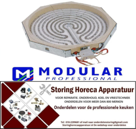 213490079 - Stralingselement 8-hoekig 3400W30V L 300mm B 300mm VC 2 H 30mm met verwarmingsspoel Modular