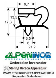 058900018 - Koeldeurrubber profiel 9048 B 372mm L 572mm steekmaat deur passend voor  Alpeninox