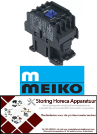503380224 -  Relais AC1 25A 230VAC (AC3/400V) 17A/7,5kW hoofdcontact 3NO hulpcontact MEIKO