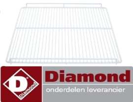 7711015200079 - Draadrooster B 490mm D 410mm H 27mm staal kunststof gecoat WIT voor koelkast DIAMOND - DRINK-38/T