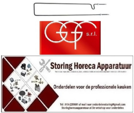 274416836 - Verwarmingselement 1000W 230V L 700mm B 142mm voor pizza oven GGF