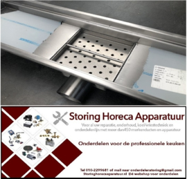 2.10.600.065 - Vloergoot RVS 1132 x 232 x H187 mm met horizontale/zij uitloop