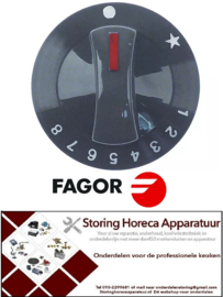 123113001 - Knop gasthermostaat 1-8 ø 71mm as ø 8x6,5mm FAGOR