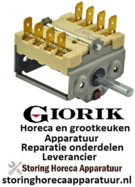 995300002 -Nokkenschakelaar 2 schakelstanden 4NO schakelvolgorde 0-1 16A as ø 6x4,6mm as L 23mm GIORIK