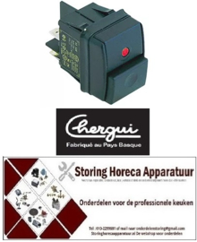 VE403301084 - Drukschakelaar inbouwmaat 30x22mm vierkant rood voor kippengrill   Chergui