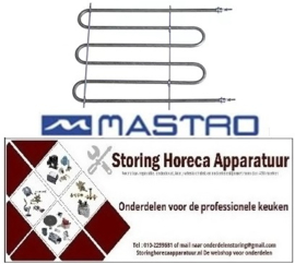 630416154 -Verwarmingselement 2500W 230V L 368mm B 255mm draad 1/4" bevestigingsafstand 246mm Mastro AJH0001