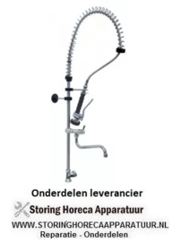 434548816 - Voorspoeldouche met standventiel keramisch bovendeel 1/2" 180° met zwenkventiel