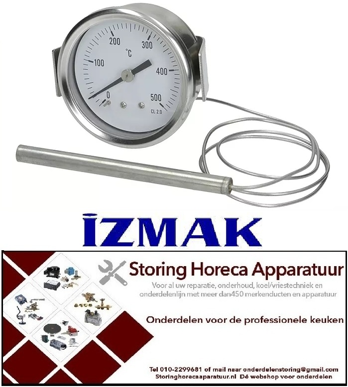 498541054 - Thermometer inbouw ø 60mm t.max. 500°C 0 tot +500°C IZMAK