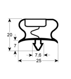 071902567 - Koeldeurrubber profiel 9197 B 399mm L 627mm steekmaat GAMKO
