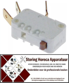 723347847 - Microschakelaar met drukstift pen bediend 250V 4A 1CO aansluiting vlaksteker 6,3mm