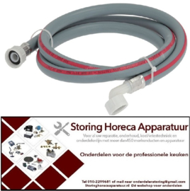 542520011 - Toevoerwaterslang PVC recht-haaks DN13 aansluitingen 3/4" L 2000mm werkdruk 10bar