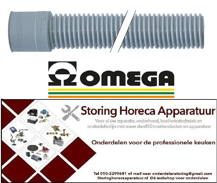 5873450038 - Afvoerslang DN28 L 2000mm recht ø binnen 32mm slang ø buiten 35mm recht ø buiten 40mm OMEGA
