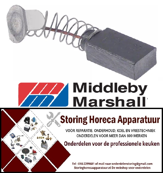 886698650 - Koolborstel H 9mm L 15,5mm B 6mm per 2 stuks voor apparaat MIDDLEBY MARSHALL