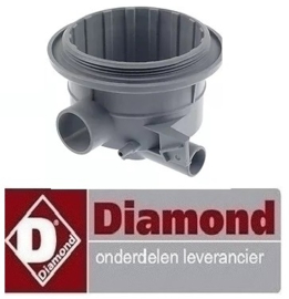 105518635 -Aanzuig/afvoerdeel AD ø 158mm H 120mm ID ø 115mm slang ø 30/43mm voor vaatwasser  DIAMOND 04d/6s
