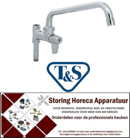 888594245 - Tussenzwenkkraan met uitloop keramisch bovendeel 1/2" 90° uitlooplengte 300mm T&S