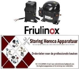 233605144 -Compressor koelmiddel R404a/R507 type NEK2168GK 3/4HP cilinderinhoud 14,28cm³ CSR 220-240V H 200mm friulinox