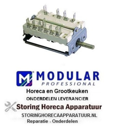 339300010 -Nokkenschakelaar 4 schakelstanden 2NO/2CO schakelvolgorde 0-1-2-3 16A as ø 6x4,6mm as L 23mm Modular