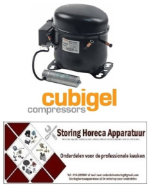 125.6053.10 - Compressor koelmiddel R404a/R507 type MPT12RA 220-240V 50Hz HMBP 12,2 kg cilinderinhoud 12,05 cm³ CUBIGEL