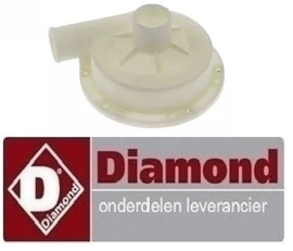 156521091 -Pompdeksel LGB ingang ø 28mm uitgang ø 26mm pomptype CRC-R DX voor vaatwasser dfs7/6 DIAMOND