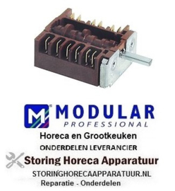 419300114 -Nokkenschakelaar 5 schakelstanden 5NO schakelvolgorde 0-1-2-3-4 16A as ø 6x4,6mm Modular