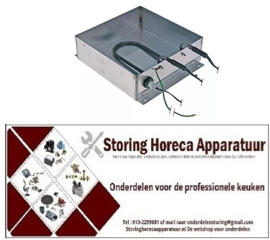625750003 - Verdampingsbak verwarmd 230V 650W L 240mm B 240mm