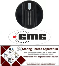 501113077 - Knop nulstreep ø 38mm as ø 6x4,6mm zwart GMG