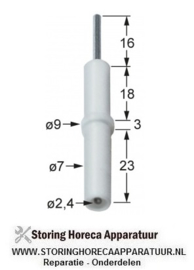 430102330 - Bougie ø 7x45 mm,Electrolux, Firex, Ilsa, Jemi, Lincar, Lotus, Morice