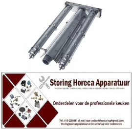 131104143 - Staafbrander 2-rijen L 400mm B 205mm H 45mm voor lavasteengrill