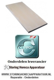 473850101  - Warmtegevende steen L 600mm B 300mm H 20mm geribbeld pizza oven CUPPONE