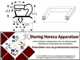 8609048 - Koeldeurrubber 4 zijde grijs met magneet 410 mm x 630 mm op maat gemaakt